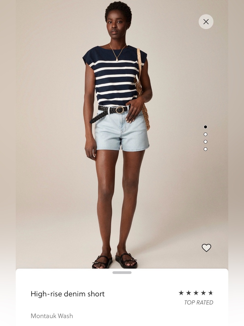 J. Crew Light Blue High-Waist Denim Shorts